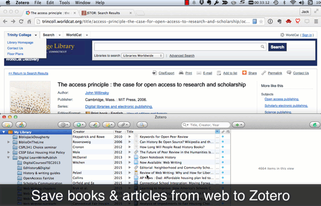 Capture sources from the web to your Zotero library