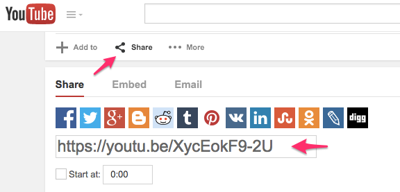 The YouTube share button.